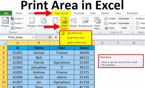 how do i set print area in excel and what are the potential benefits of using print titles?